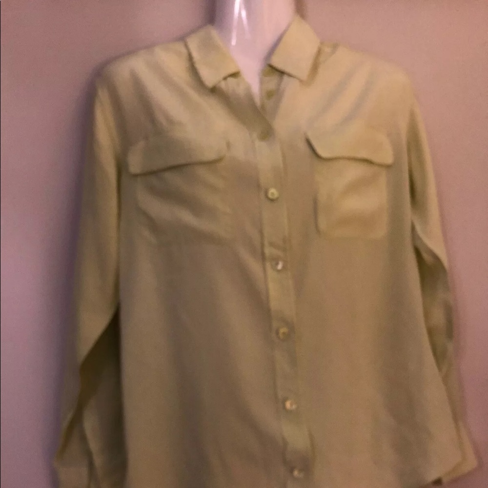 Equipment Femme S Blouse top silk citron pockets
